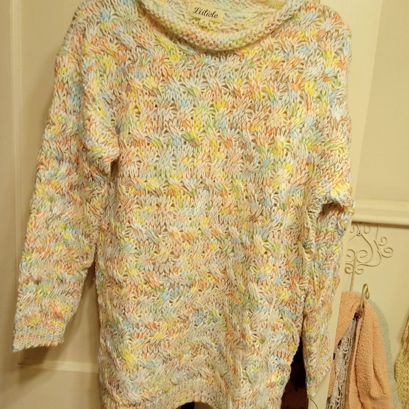 Listicle Chocolate Abstract Floral Knit Sweater